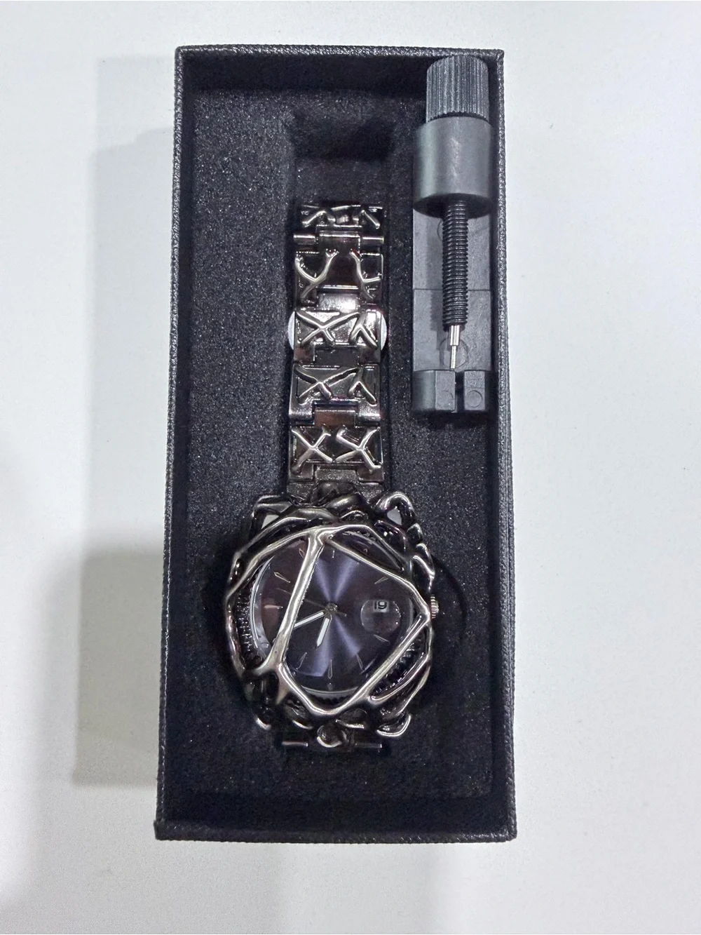 Gothic Wristwatch Noctra Watch Comes With Nice Black Box Link Removal Tool